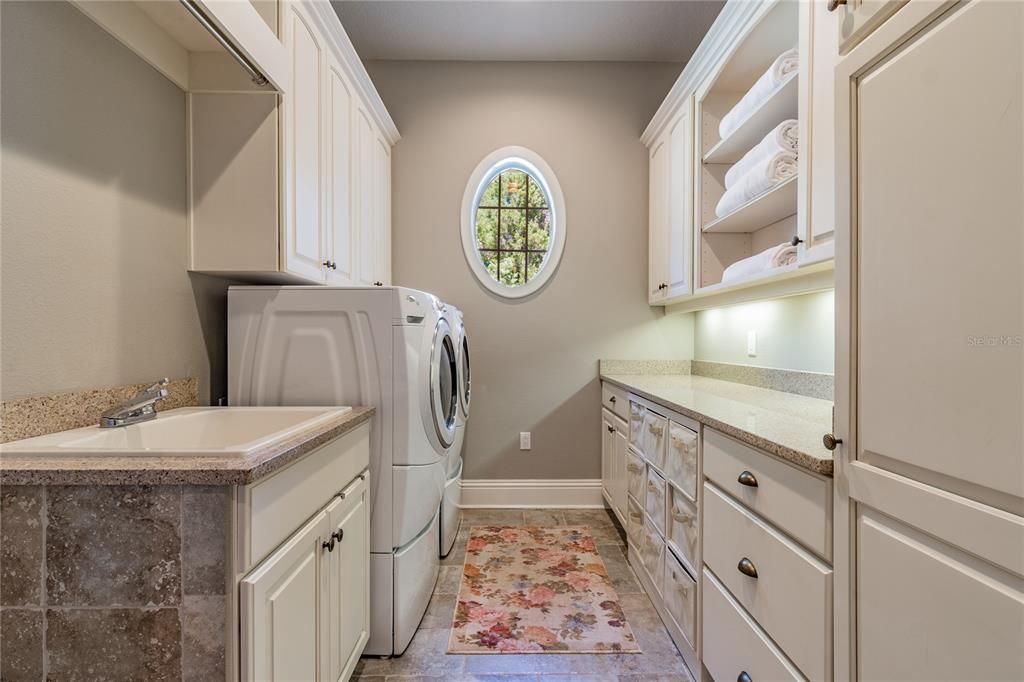 Laundry Room with storage and pet shower
