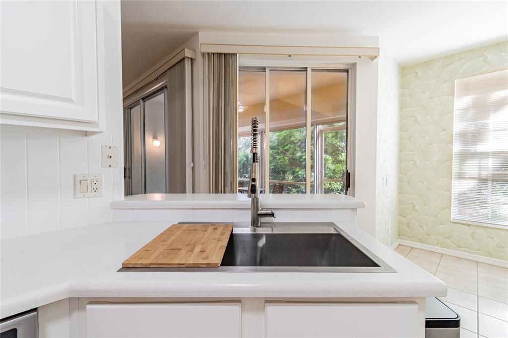 Chef's sink, corian solid surface counters