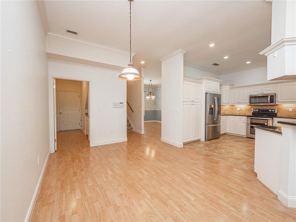 View: Kitchen, eating area, stairs to 4th Bedroom & Bonus Room