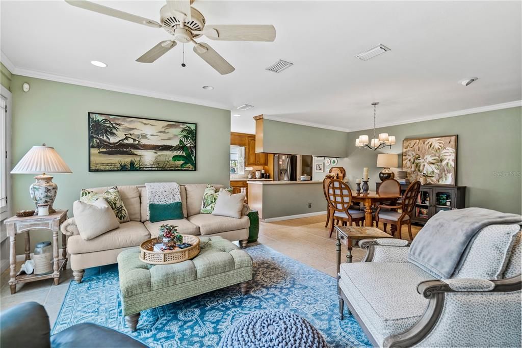 Family room looking toward kitchen & everyday eating space