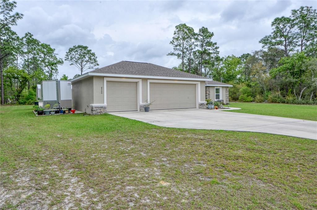 Concrete Pad on Side of Home