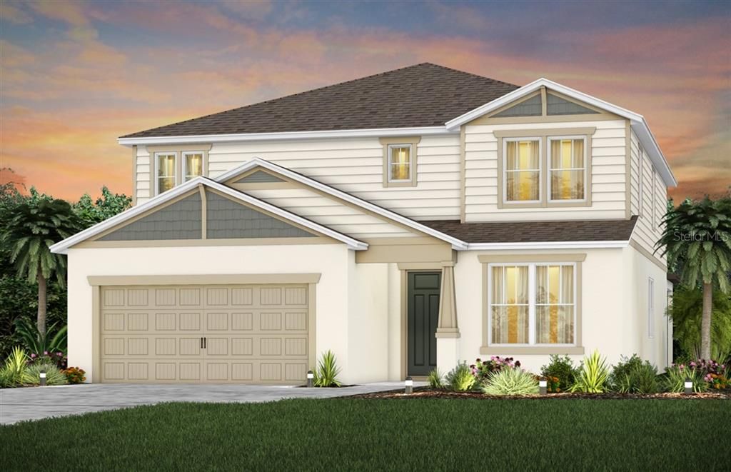 Exterior Design - Artist rendering for this new construction home. Pictures are for illustration purposes only. Elevations, colors and options may vary.
