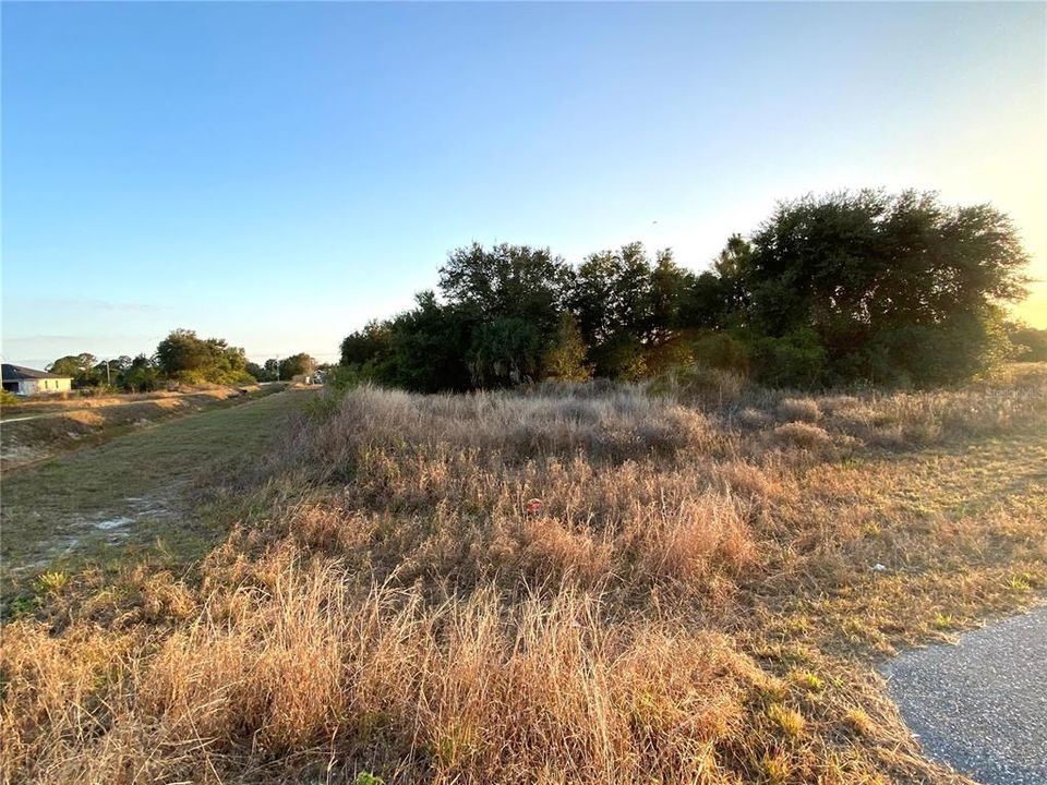 Partial Front View of Lot and adjoining Drainage Canal which runs alongside of lot