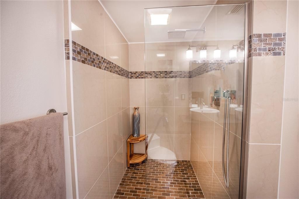 Master bathroom with rain shower.