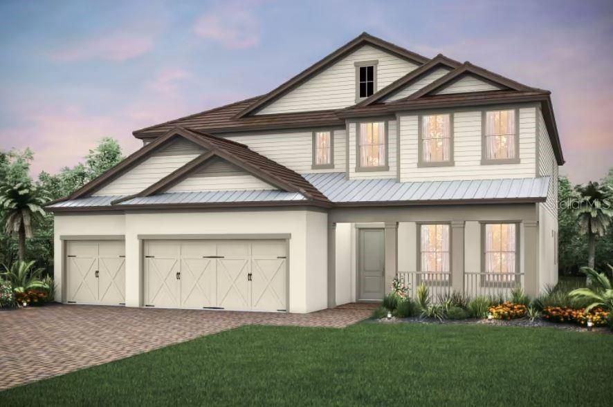Exterior Design- Artist rendering for this new construction home. Pictures are for illustration purposes only. Elevations, colors and options may vary.