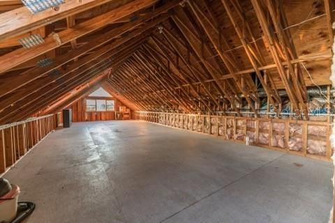 2068 SqFt Unfinished Attic Space - Another Angle Facing towards Lake Willis