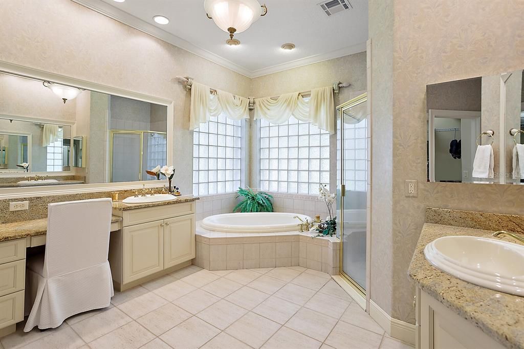 As you enter master bath there are 2 walk-in closets