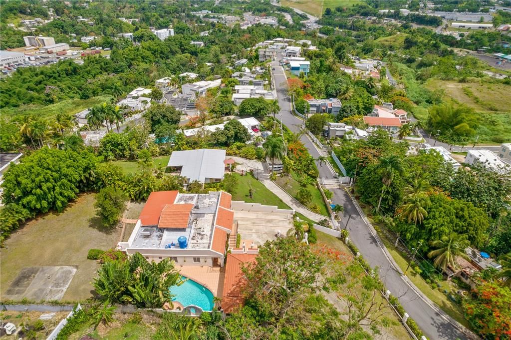 Privacy surrounds this home