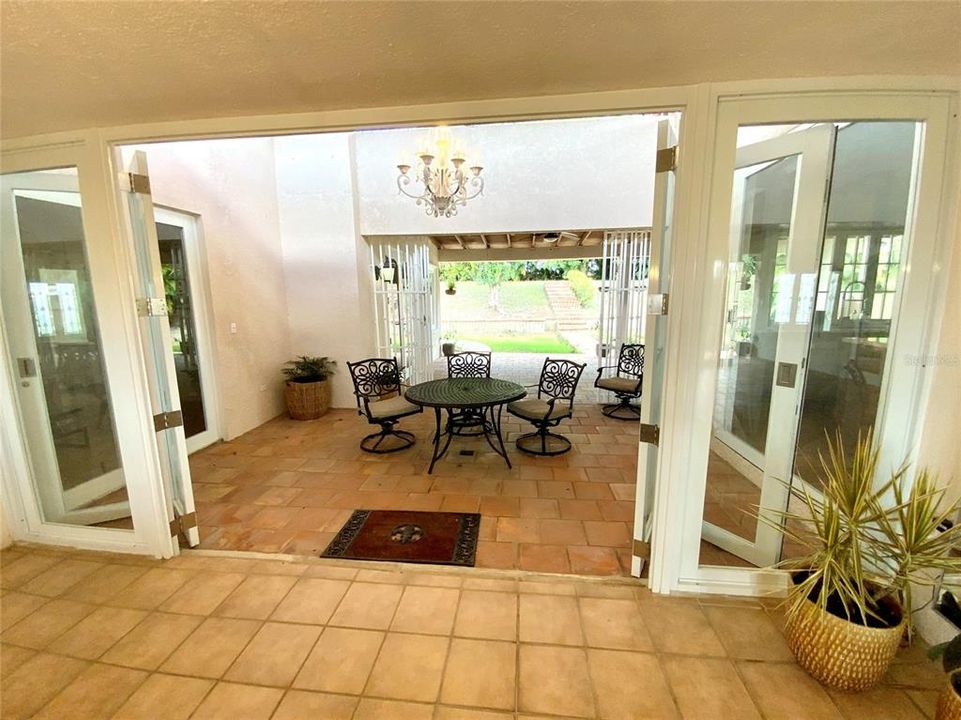 Folding doors from living room