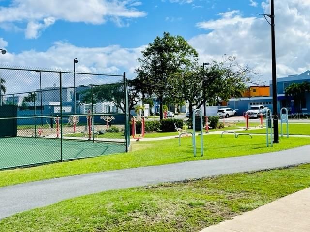 Community outdoor gym and walking trail