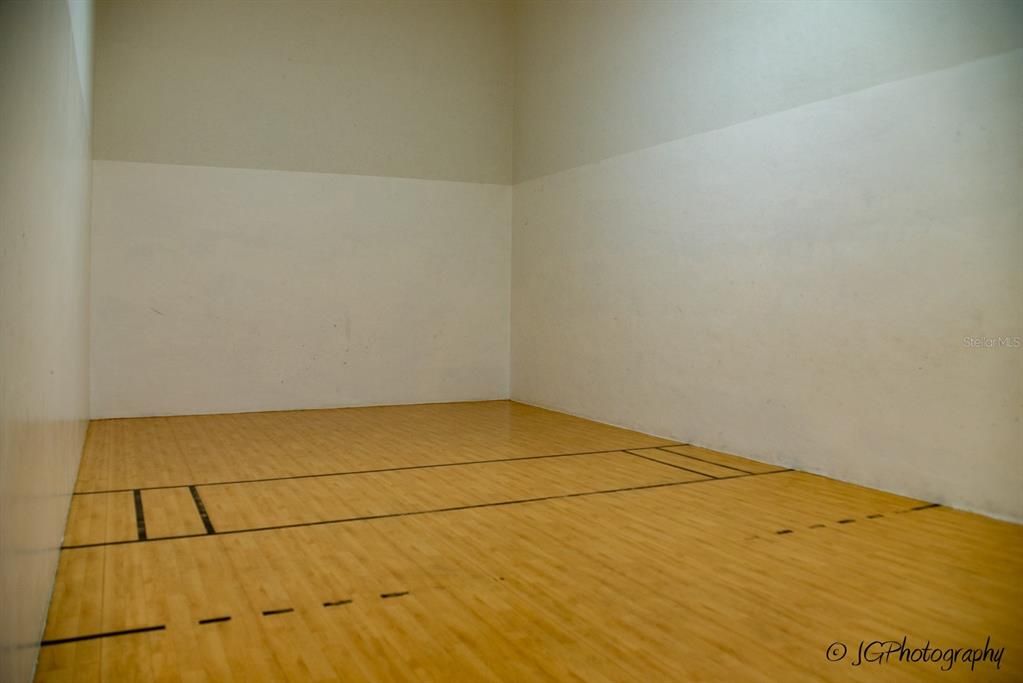 The Health and Fitness Center's racquetball court.