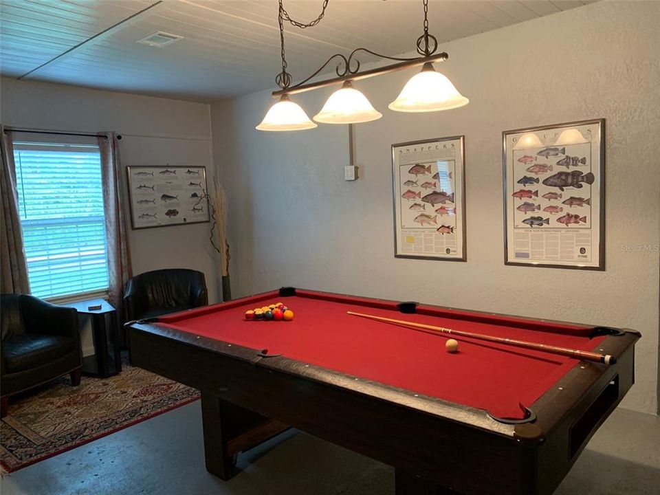 Pool table in family room