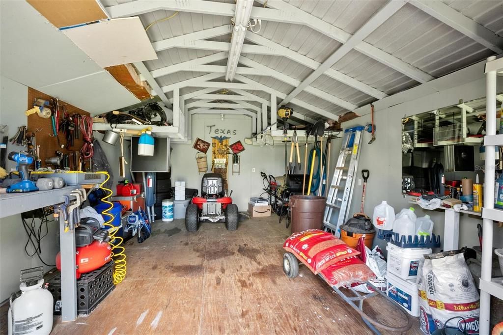 Workshop interior. with electric There may be water hookups under floor.