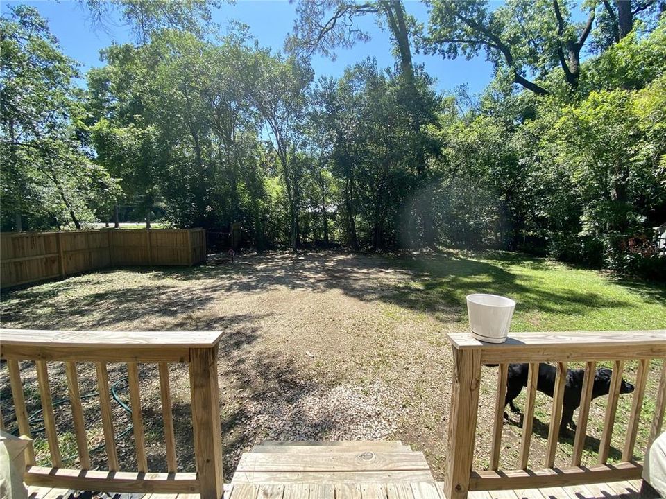 View of back yard from porch