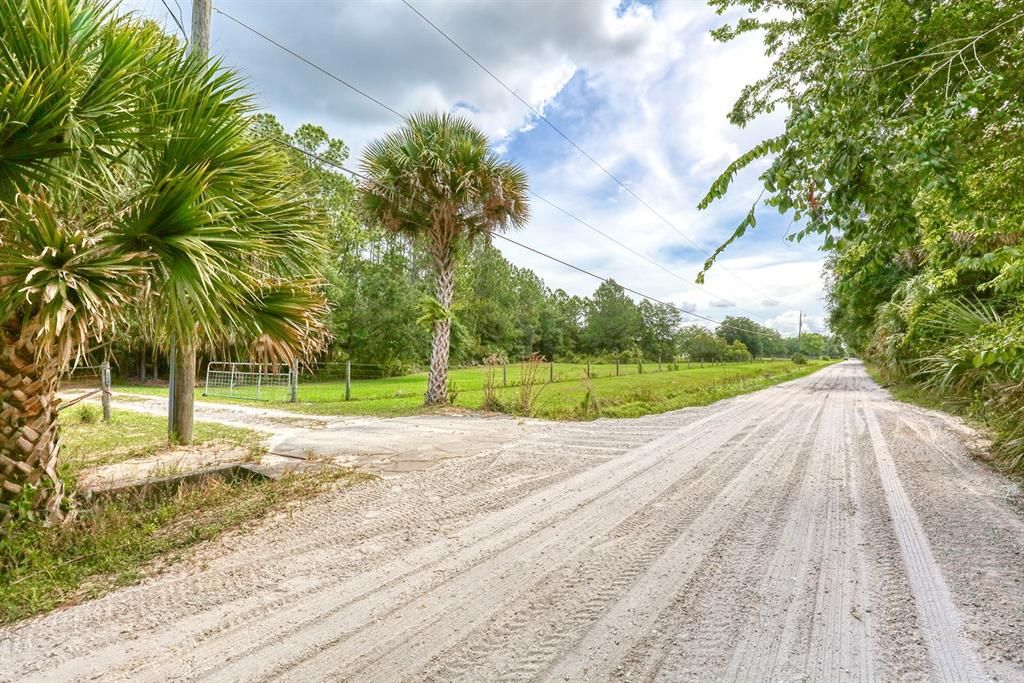 Driveway looking to east on Deer Creek Road