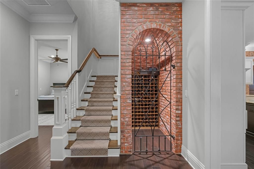 stairs & wine cellar...