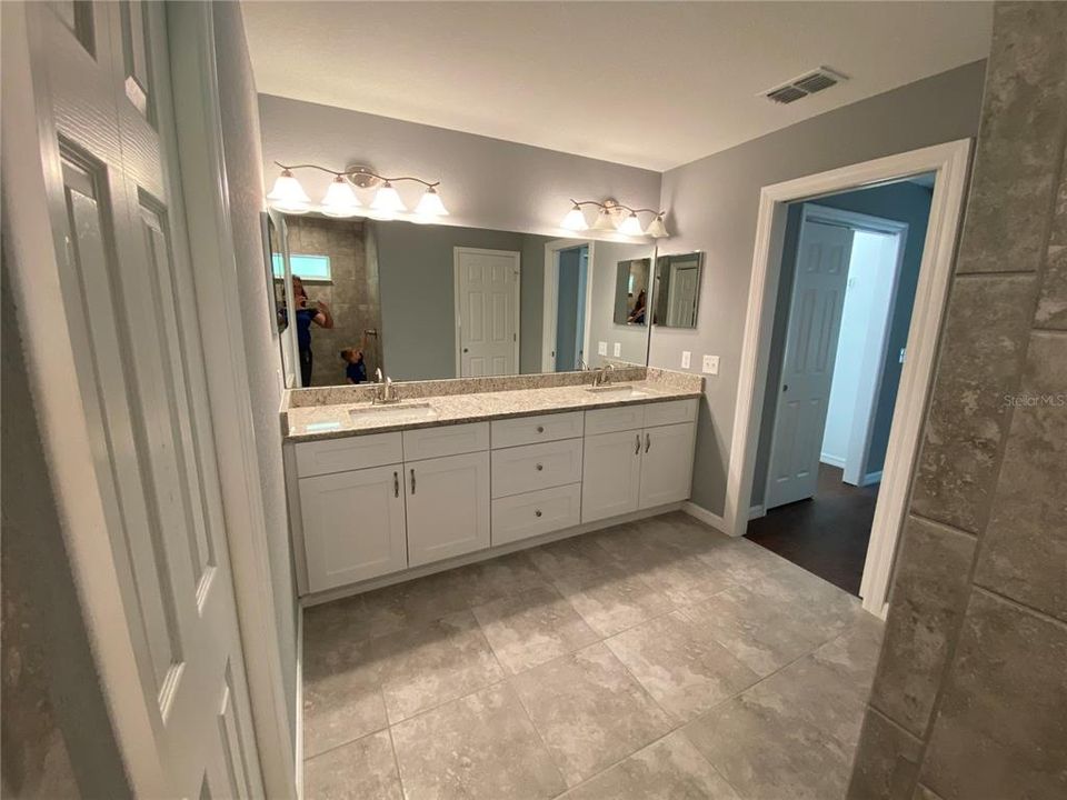Large vanity with double sinks