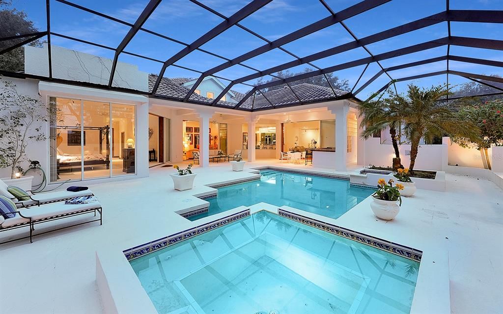 Pool area in the rear, very private with sliding doors from all rooms.