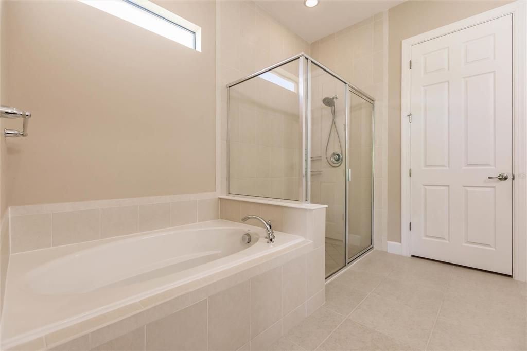 Separate showing and tub