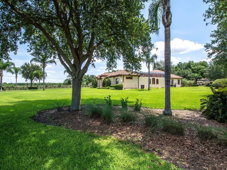 Distance view from corner of yard to home