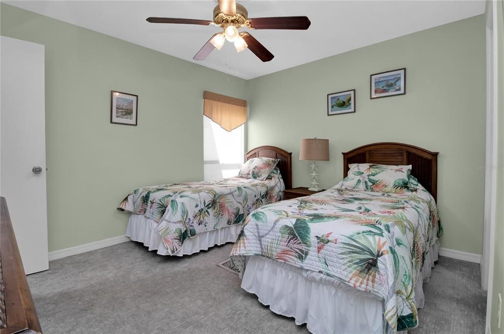 Furnished with twin beds