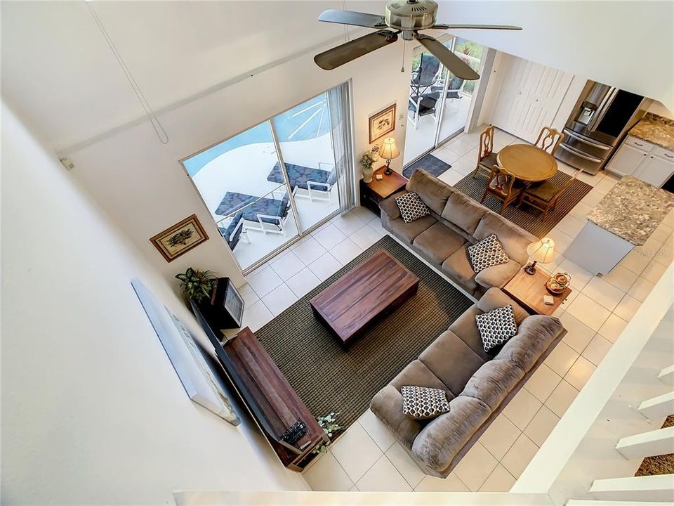 View from second floor to Family Room