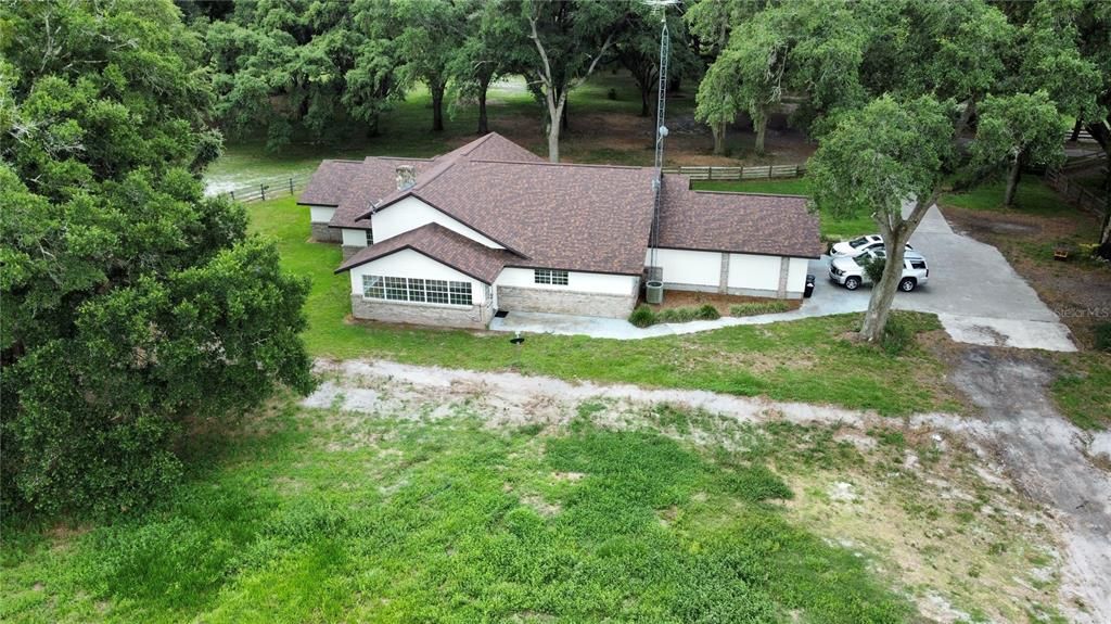 Aerial of house