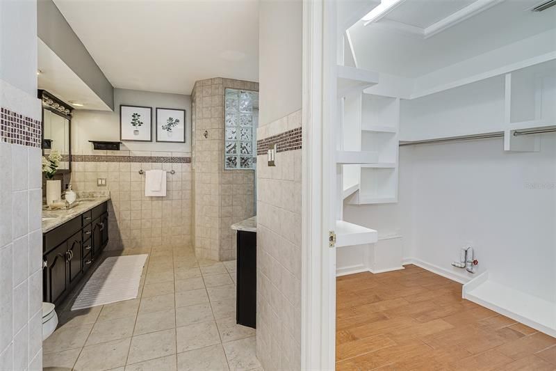 The en-suite bathroom is topped off with a walk-in California closet.