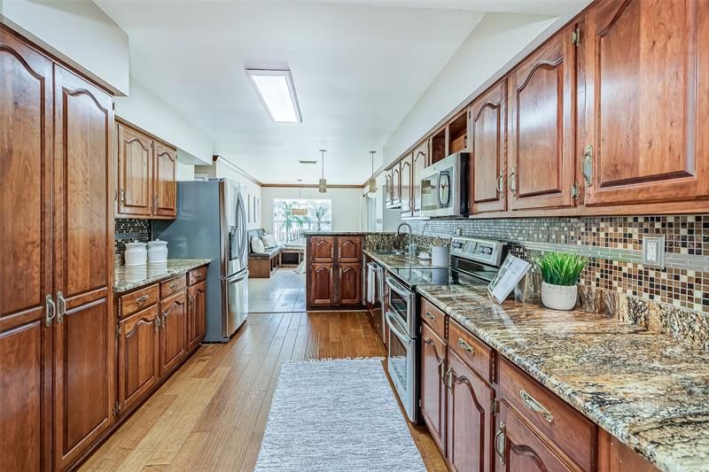 Plenty of work space and storage space.  There is a pantry showing on the left side of this picture.