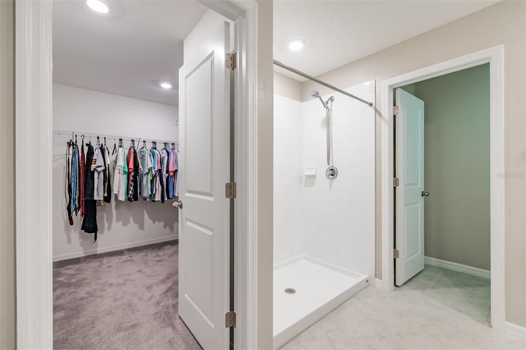 Primary bathroom: enormous walk-in closet, stand-alone shower and water closet