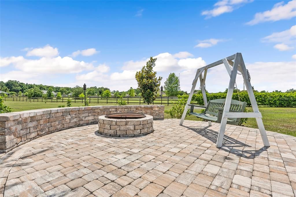 Paver area with fire pit and sitting area