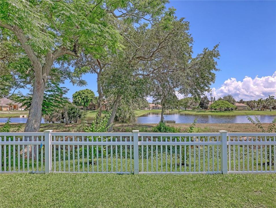 FENCED YARD WITH VIEW OF THE LAKE