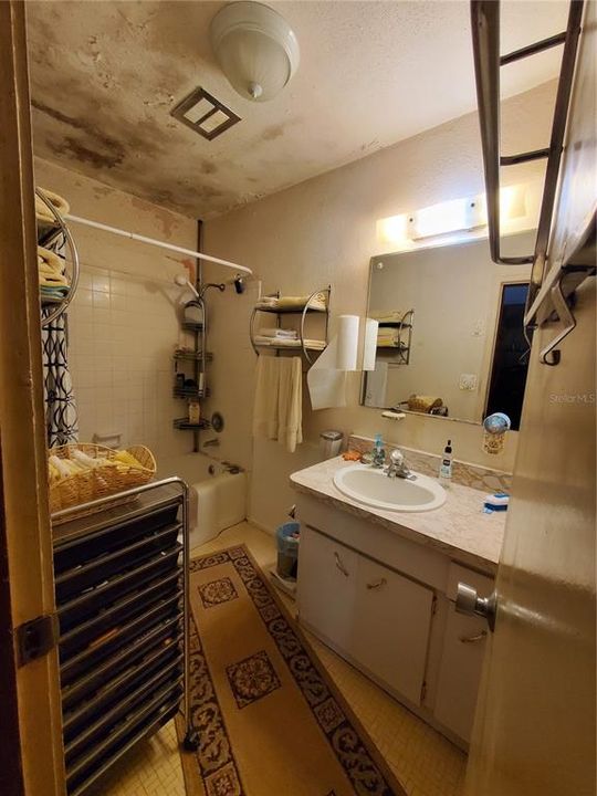 Largest bathroom of 2bed+2bath unit B in back half of building