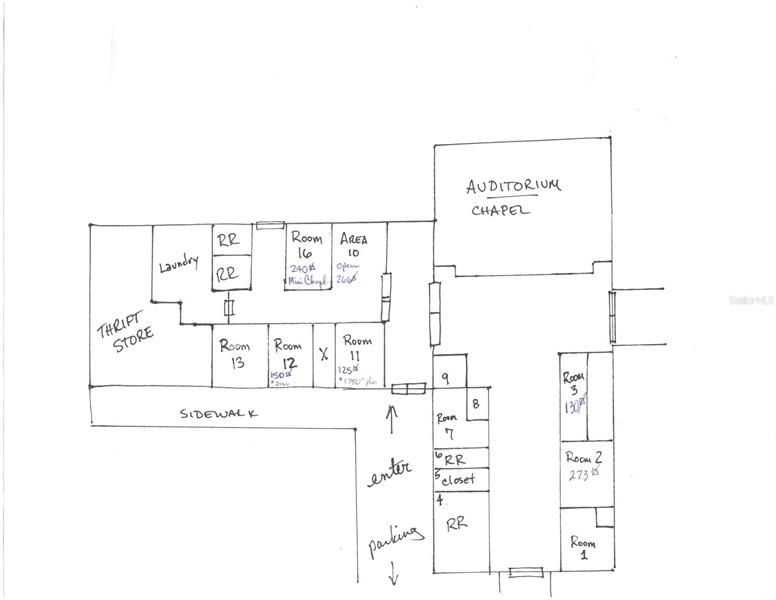 map of 2 sections of this building where offices are for rent