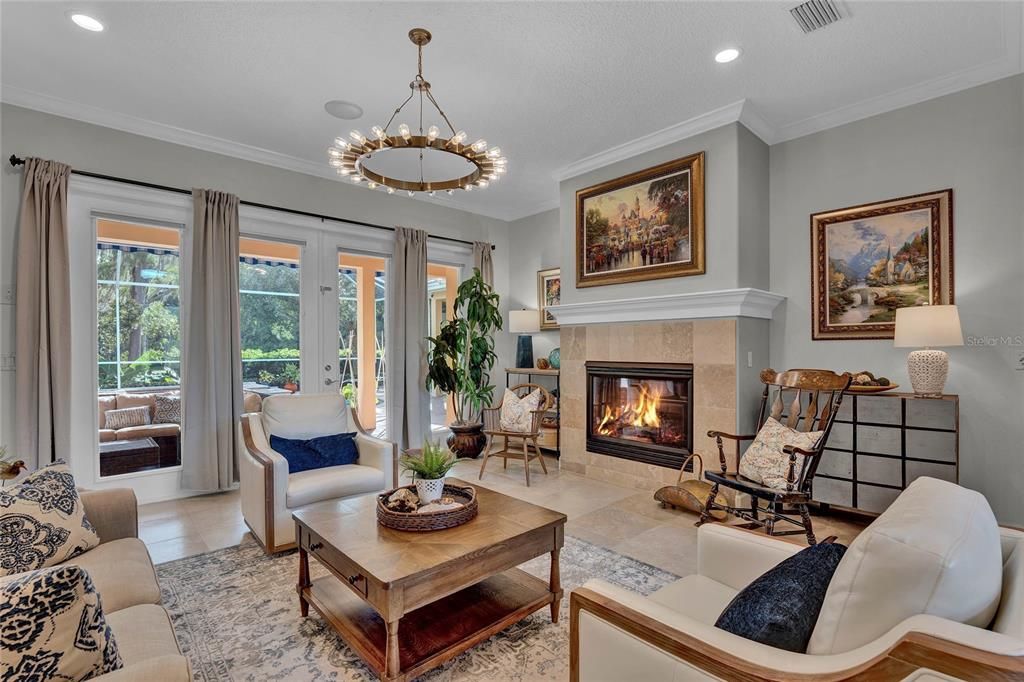 Formal Living Area with Gas Fireplace