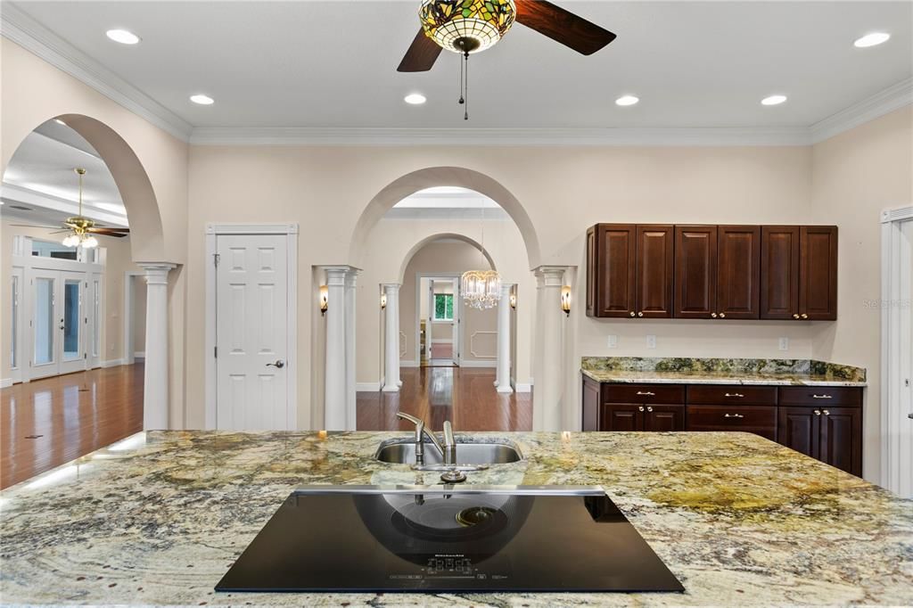 Kitchen Island looking towards Great Room/ Dining Room