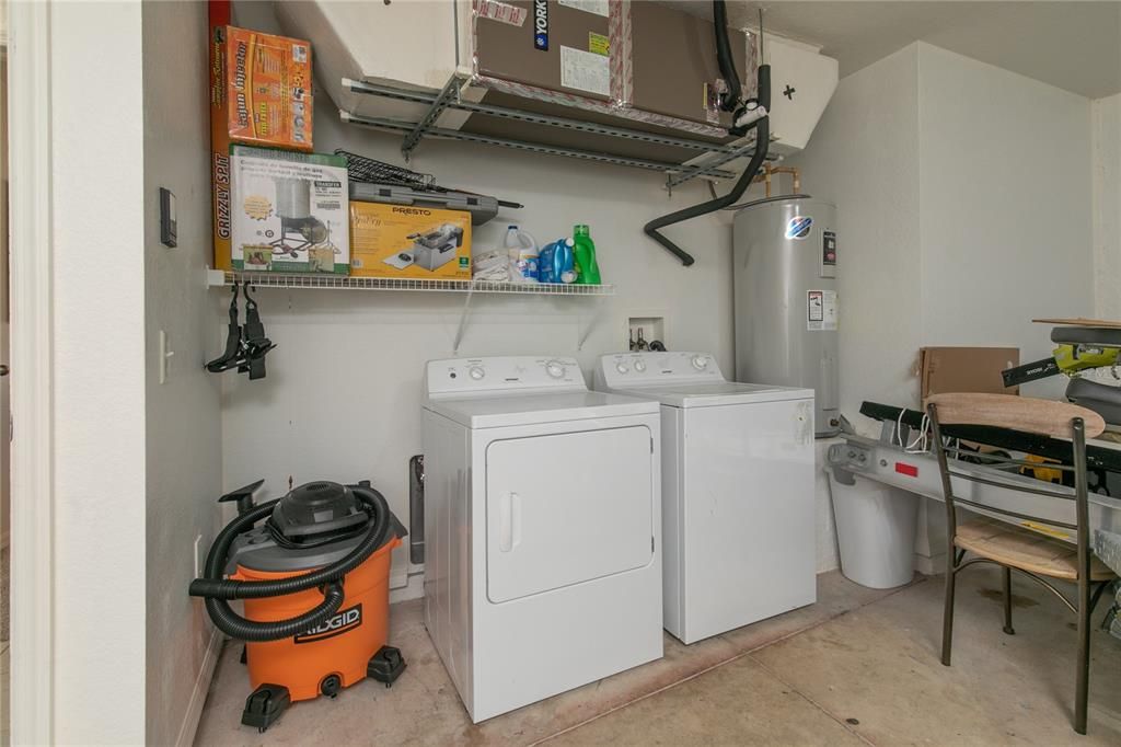 Laundry area in garage