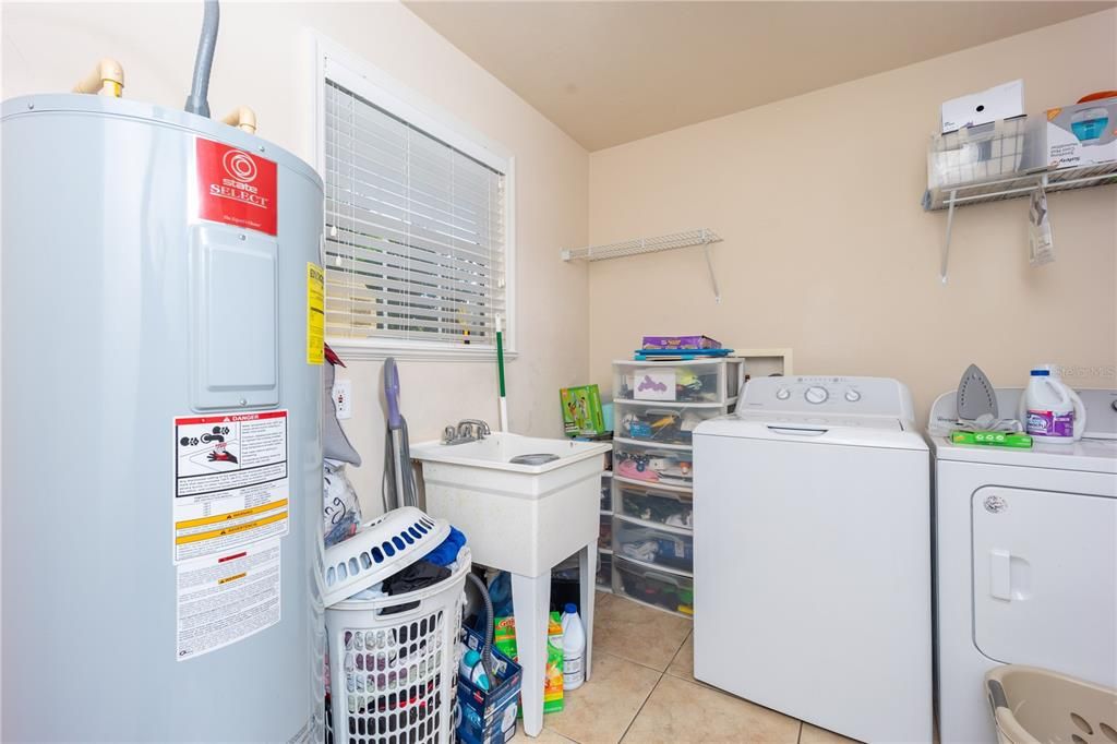 Utility room.  Washer and dryer included