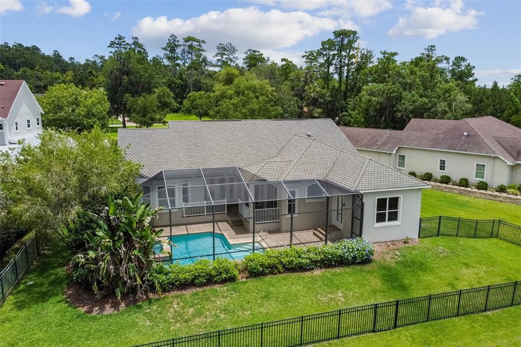 Fenced in backyard.