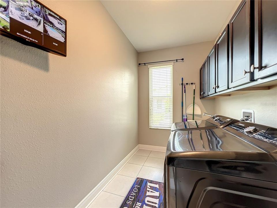 Security cameras are mounted in laundry room