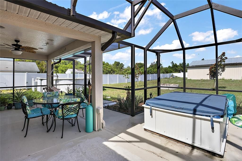 Covered Patio and Hot Tub Area