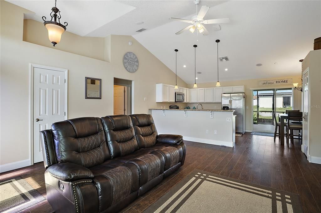 Living/Kitchen/Dining Area