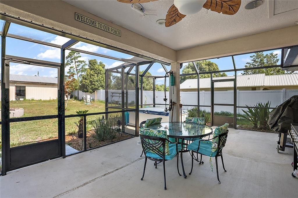 Covered and Screen Enclosed Patio Area