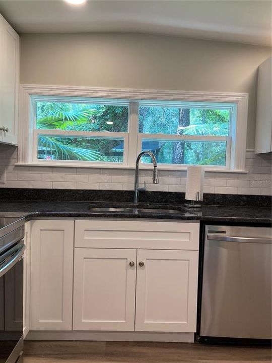 New kitchen with window over sink makes doing dish's more enjoyable