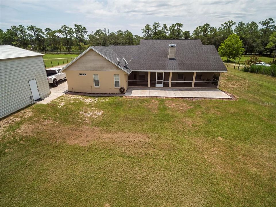 Aerial Rear View of Home