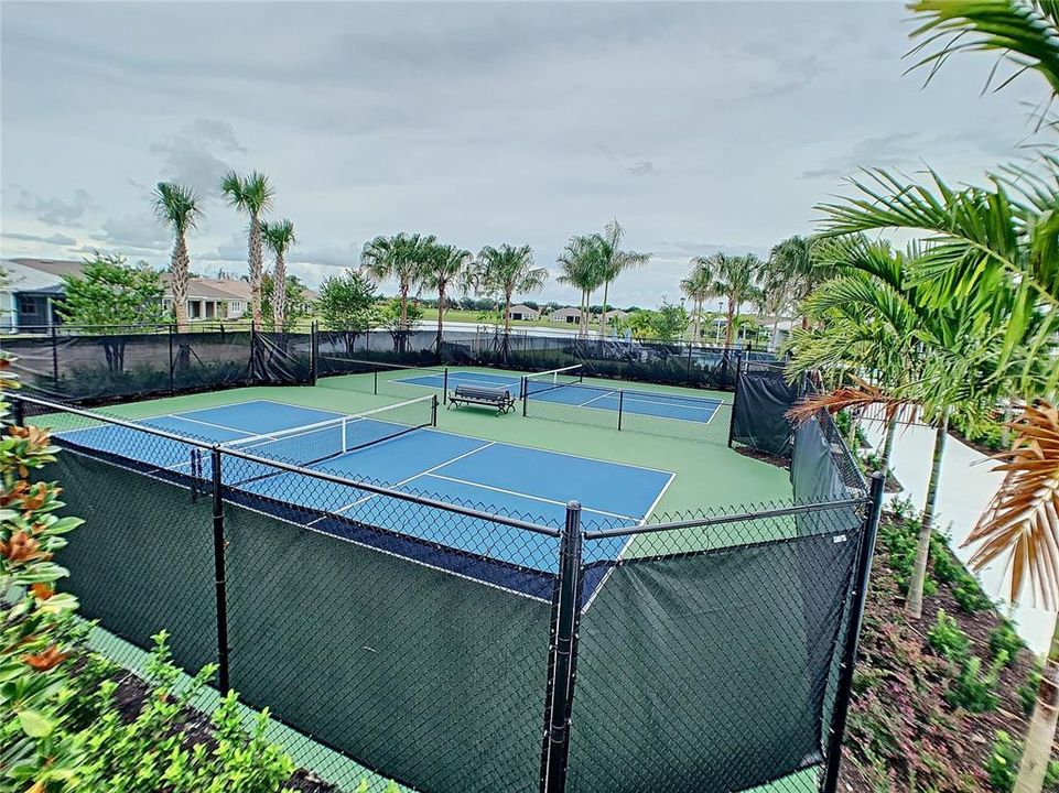 Pickle ball and tennis courts.