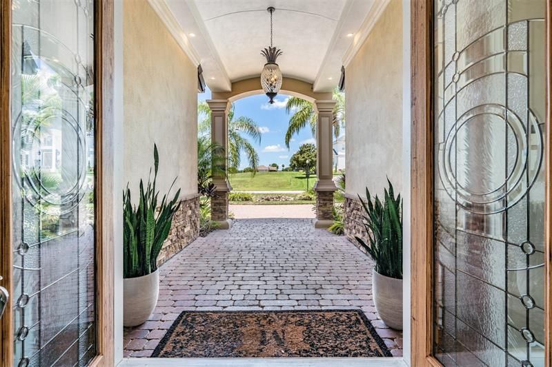 Gorgeous glass entry doors with custom design