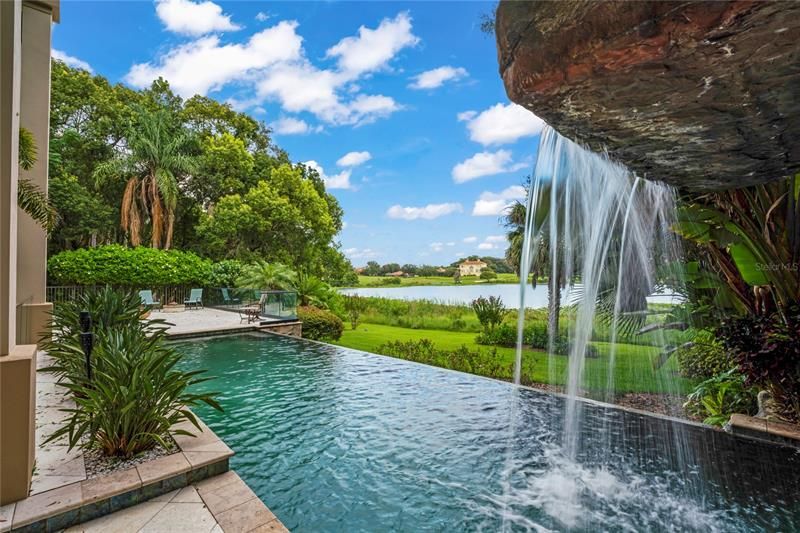 Tranquil waterfall and lake views!