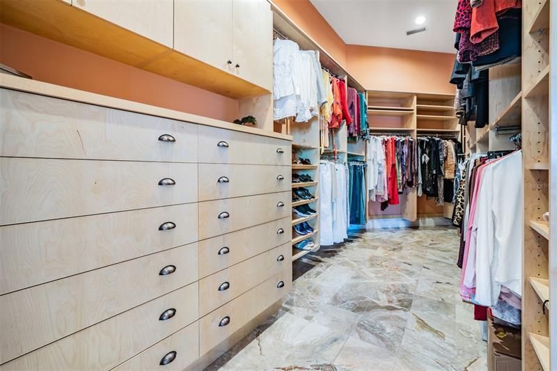 Owners retreat custom closet with organizers