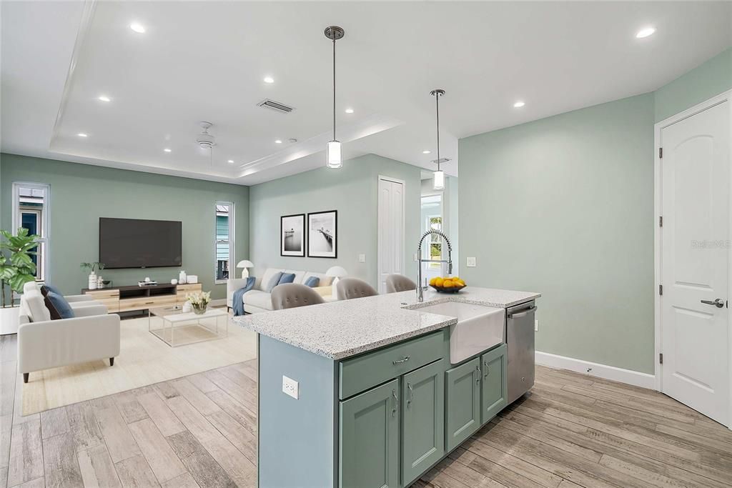 Kitchen into Great Room